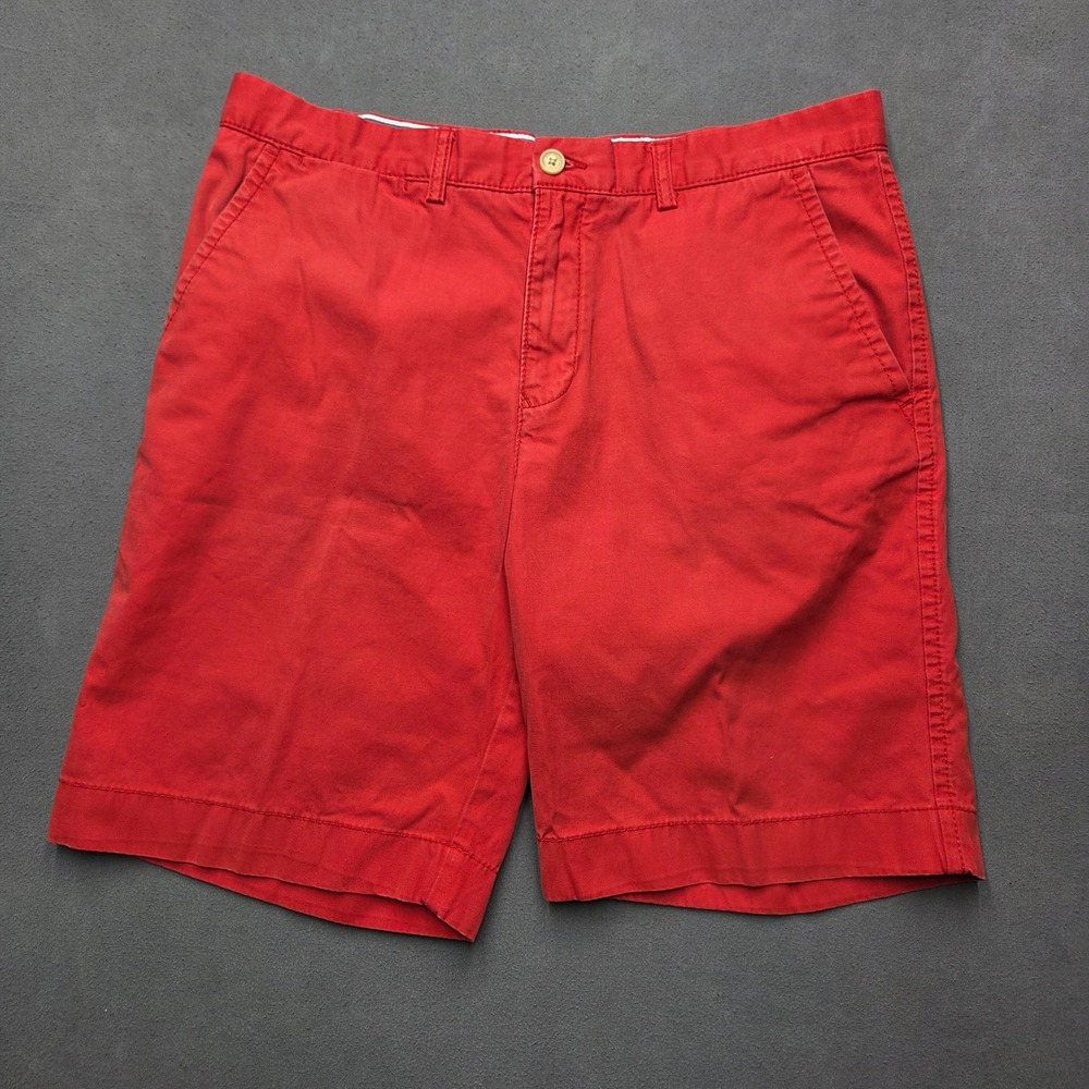 Tommy Hilfiger Mens Size 36 Red Chino Shorts Flat Front Cotton Twill Classic